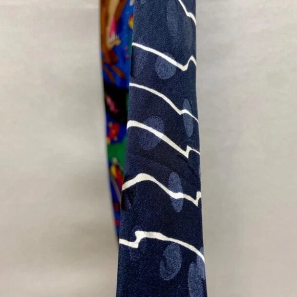Vintage Looney Tunes Mania Neck Tie Elmer Mermaid Marvin Taz Bugs Silk Korea '93 - Picture 8 of 15
